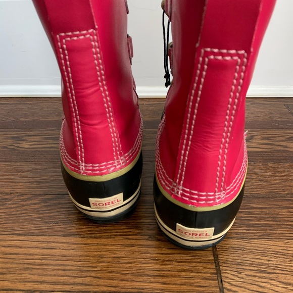 Sorel Pink Winter Snow Boot Faux Fur NY1443-600 Youth Size US 6 - Picture 4 of 6